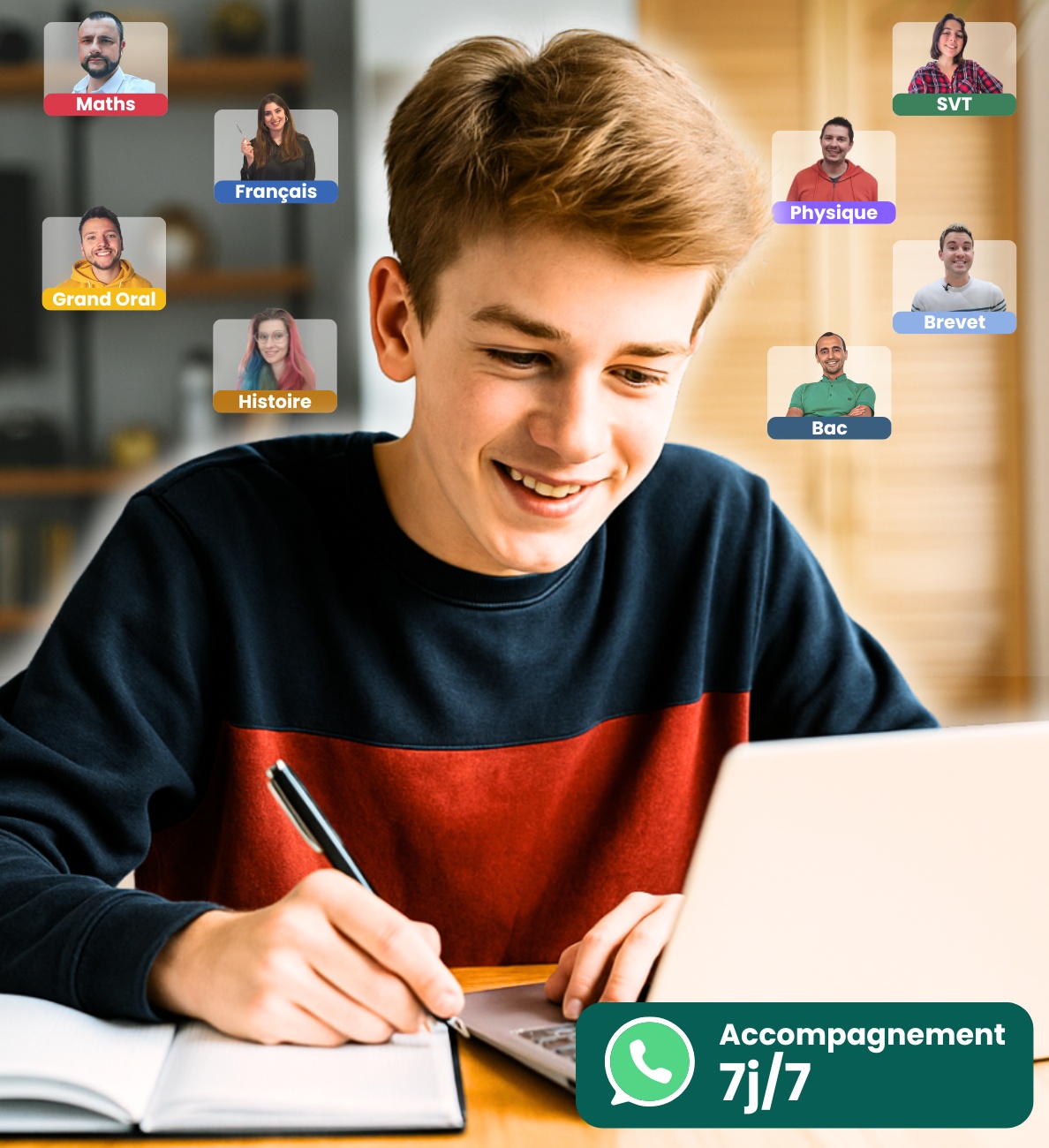 Professeurs NovelClass avec un élève studieux